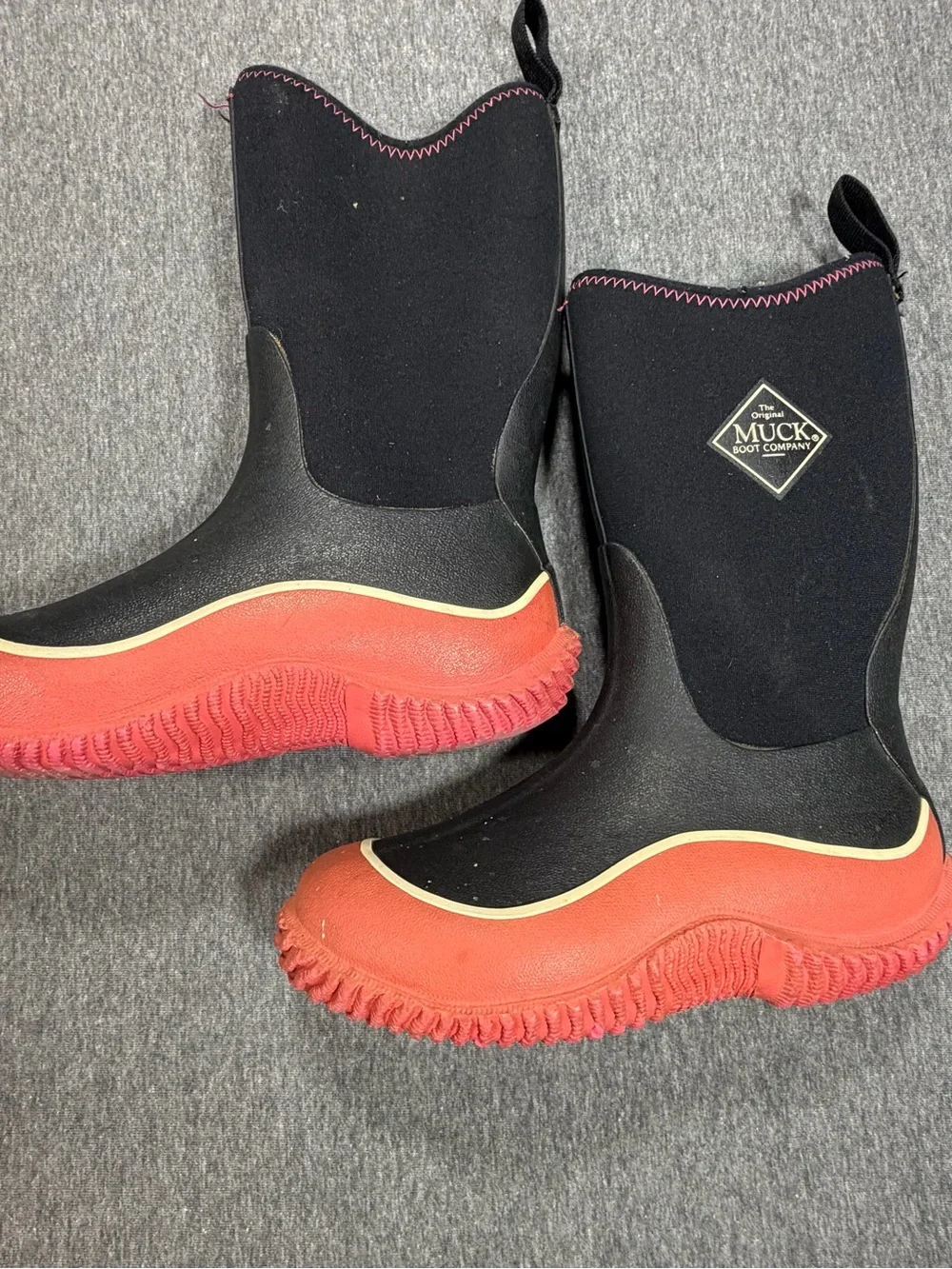 The Original Muck Boot Company Kids' Black and Red Waterproof Boots